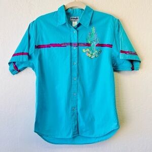 Vintage Amazing Wrangler Cactus Button Up Shirt Large
